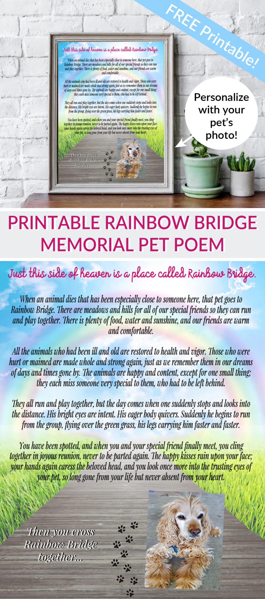 Crossing the Rainbow Bridge Poem